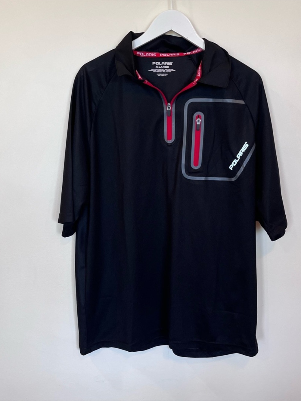 Polaris Tech 1/4 Zip Polo Shirt Moisture Wick Short Sleeve Polo Jersey Mens Xl